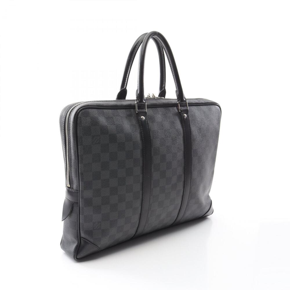 Louis Vuitton Porte documents Voyage Business Bag Damier Graphite Black